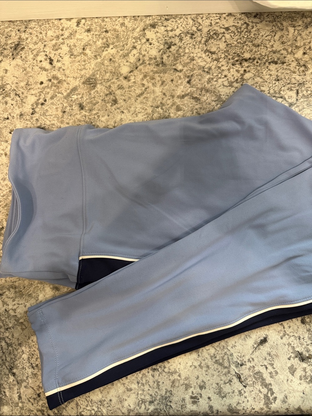 Lou & Grey Pale Blue Leggings with Navy and White Trim